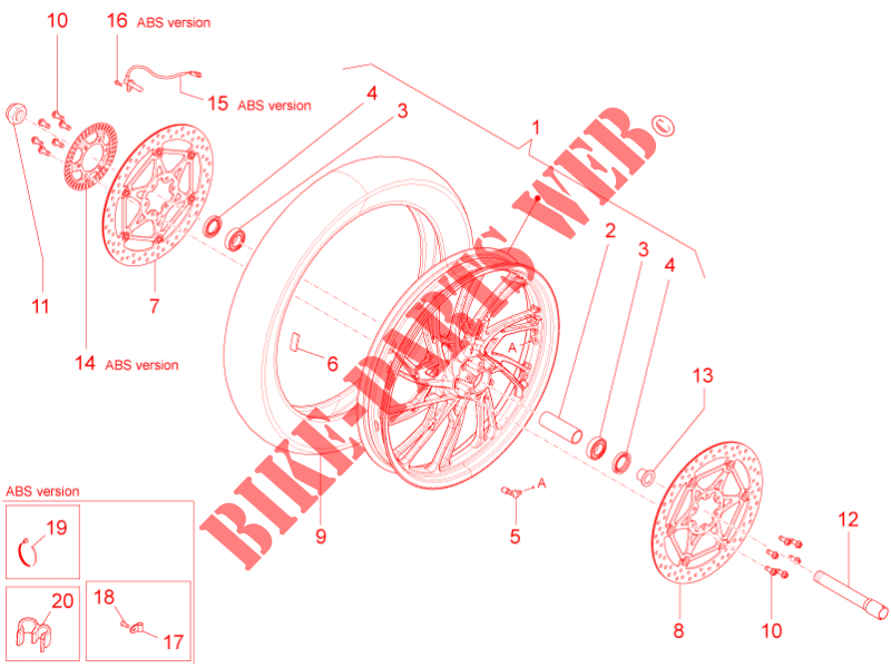 Front wheel II para MOTO GUZZI Stelvio 8V STD - NTX 2015